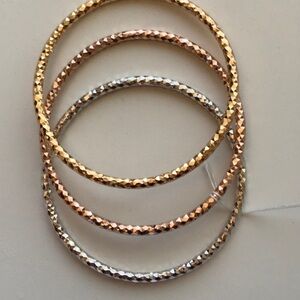 Park Lane Florence Bracelets, rose gold & silver textured for high shine
